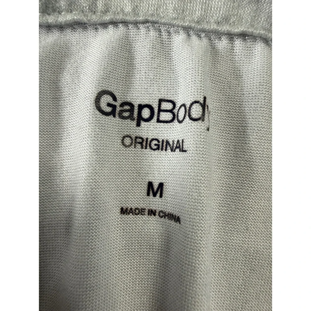 GapBody Original Gray Pajama Set Long Sleeve Button Up Top & Wide Leg Pants M